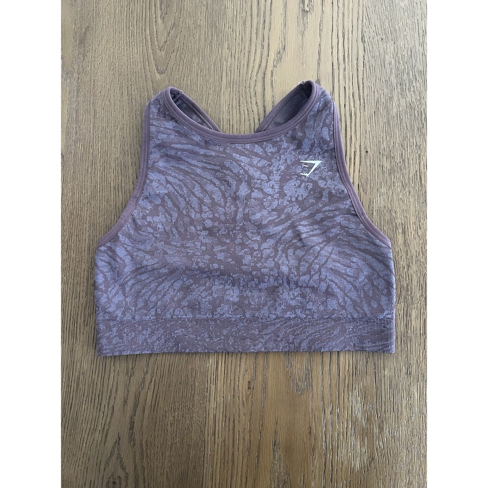 Gymshark Adapt Animal Seamless Sports Bra in Musk Lilac Size M